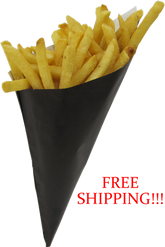 Hors d'oeuvre Mini K-13 Black Paper Cones., holds 4.5 oz.